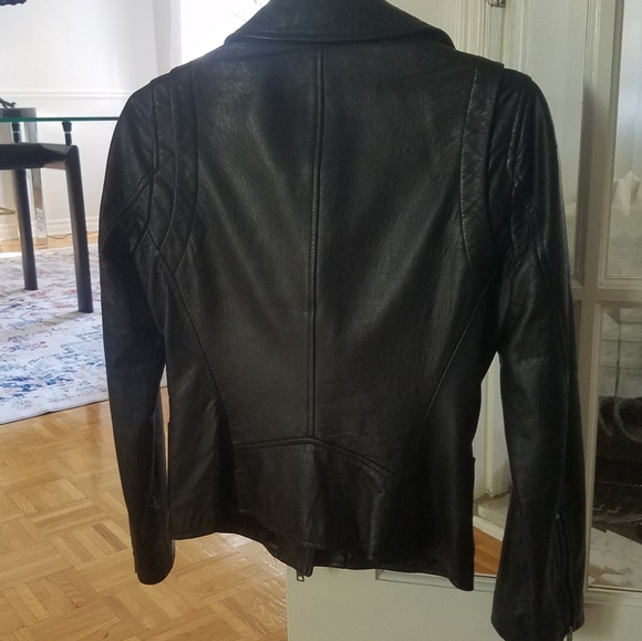 NEW DKNY butter Soft Lamb Skin Leather Moto Motorcycle Biker Jacket - Picture 7 of 17